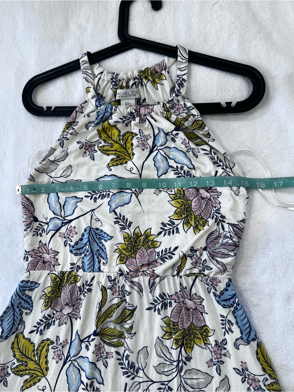 Rachel Zoe Cream Floral Halter Maxi Dress S - Picture 6 of 8